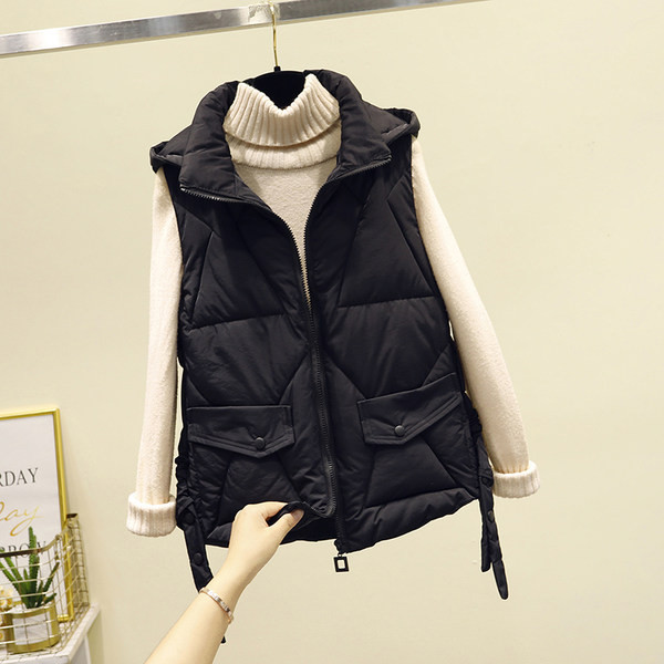 Vesta scurta casual de dama cu buzunar si fermoar