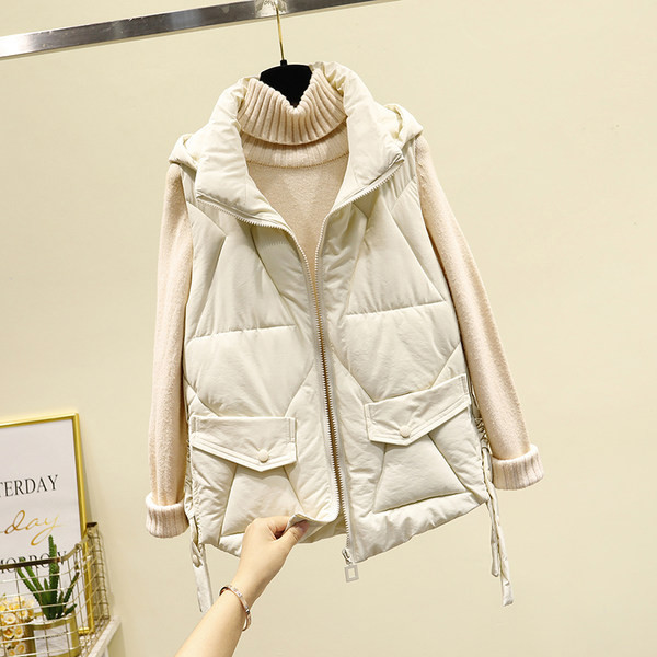 Vesta scurta casual de dama cu buzunar si fermoar