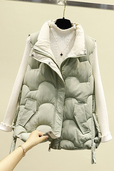 Vesta de toamna cu guler inalt de dama