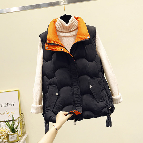 Vesta de toamna cu guler inalt de dama