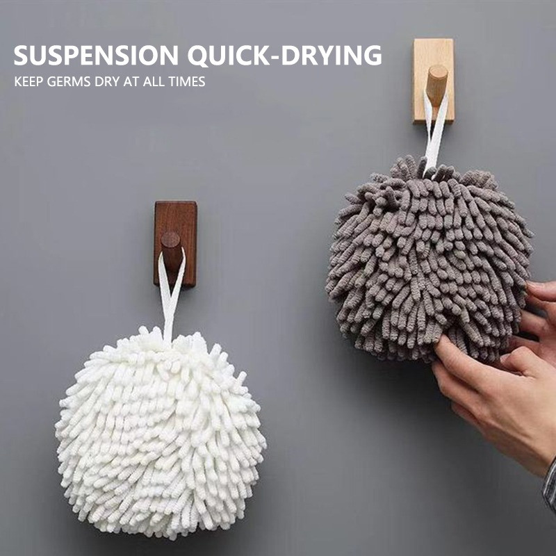 Minkštas šenilinis rankšluostis virtuvės vonios kambario rankšluosčių rutulys su pakabinamomis kilpomis Greitai džiūstantis audinys, sugeriantis mikropluošto rankšluostis
