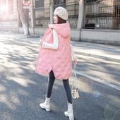 Jesenski prsluk s prošivenim efektom srednje dužine