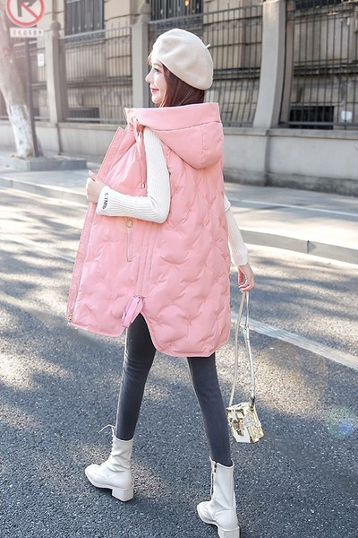 Jesenski prsluk s prošivenim efektom srednje dužine