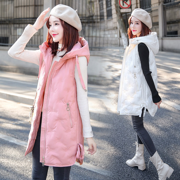 Jesenski prsluk s prošivenim efektom srednje dužine