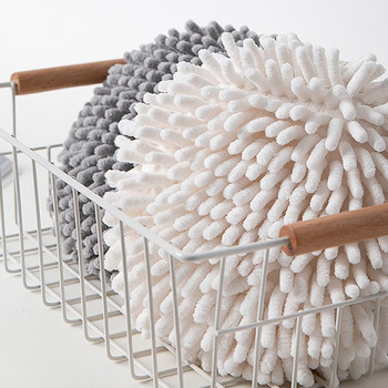 Мека бързосъхнеща абсорбираща кърпа за ръце Микрофибърна кърпа Кухненска баня Кърпи за ръце Топка с примка за окачване Кърпа за почистване от шенил