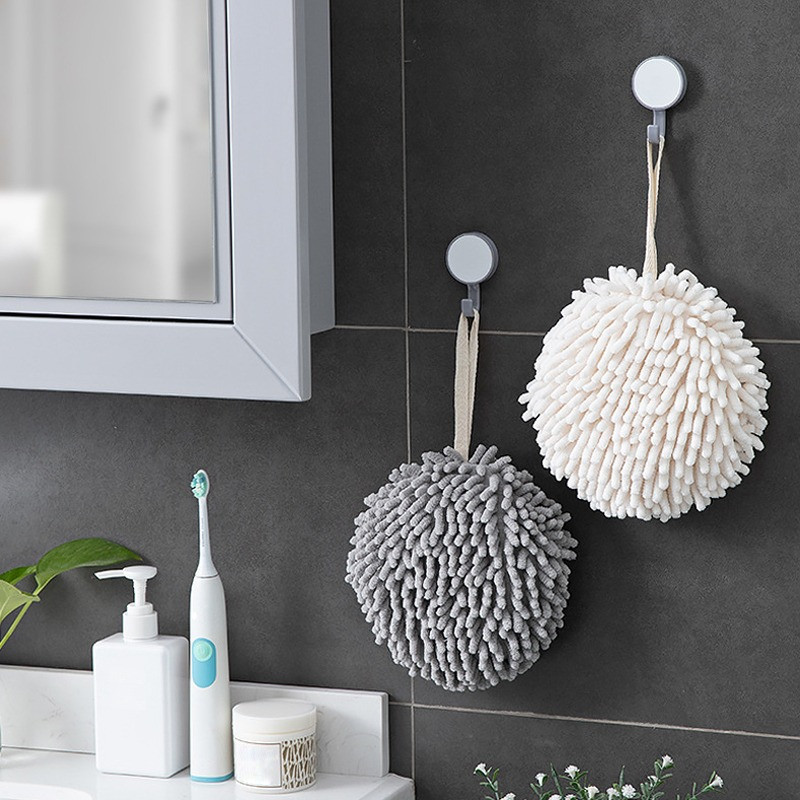 Minkštas greitai džiūstantis sugeriantis rankšluostis, mikropluošto rankšluostis virtuvės vonios rankšluosčių rutulys su pakabinama kilpa, šenilinė valymo šluostė