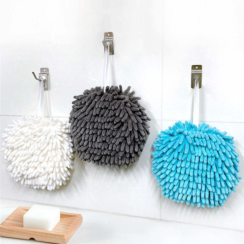 Minge pentru ștergerea mâinilor din chenille, cu uscare rapidă, prosop de mâini super microfibră pentru copii, pentru baie, bucătărie, la atingere moale, cu bucle de agățat