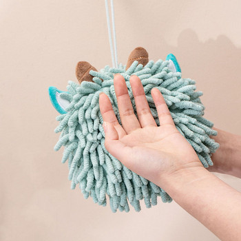 Χαριτωμένα ζώα σενίλ πετσέτες χεριών Σκουπίστε μπάλα πετσετών χεριών με κρεμαστούς βρόχους για μαλακές απορροφητικές πετσέτες μικροϊνών κουζίνας Quick Dry