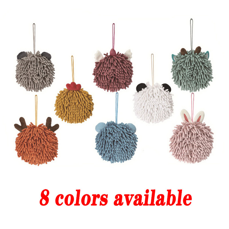 Mieli gyvūnų šeniliniai rankšluosčiai Nuvalykite rankšluosčių rutulį su pakabinamomis kilpomis virtuvėje greitai džiūstantys minkšti sugeriantys mikropluošto rankšluosčiai