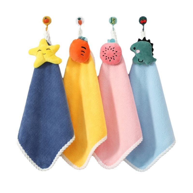 Karštas 2022 m. išpardavimas 1 pakelis mielų mikropluošto rankšluosčių Itin storų vaikų animacinių filmukų, sugeriančių gyvūnų rankšluosčių, maudymosi nosinaitėse