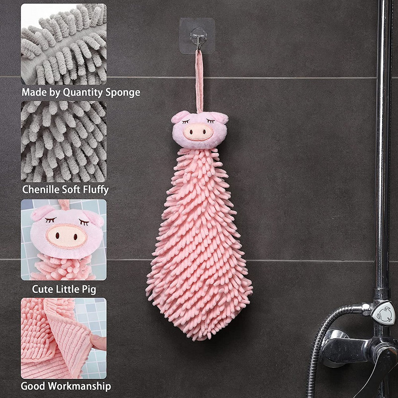 Prosop pentru mâini pentru ștergere cu desene animate, fără scame, pentru bucătărie, pentru baie, pentru toaletă, absorbant, cu uscare rapidă, pentru curățarea mâinilor la atingere moale