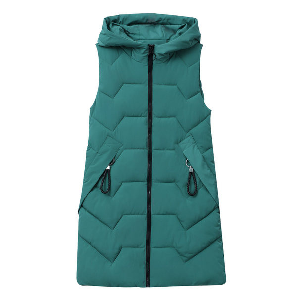 Naiste pikk vest - kapuutsi ja lukuga