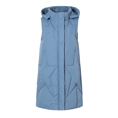 Vesta din bumbac cu gluga - lungime medie