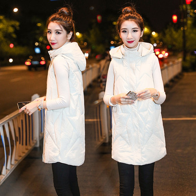 Vesta din bumbac cu gluga - lungime medie