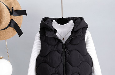 Ženski casual prsluk s džepom i kapuljačom