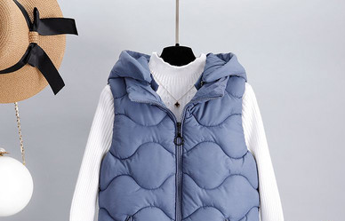 Ženski casual prsluk s džepom i kapuljačom