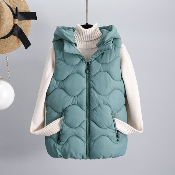 Ženski casual prsluk s džepom i kapuljačom