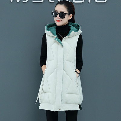 Stora rudens-žiemos liemenė su gobtuvu įvairių spalvų