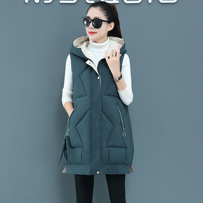 Stora rudens-žiemos liemenė su gobtuvu įvairių spalvų