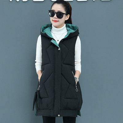 Stora rudens-žiemos liemenė su gobtuvu įvairių spalvų