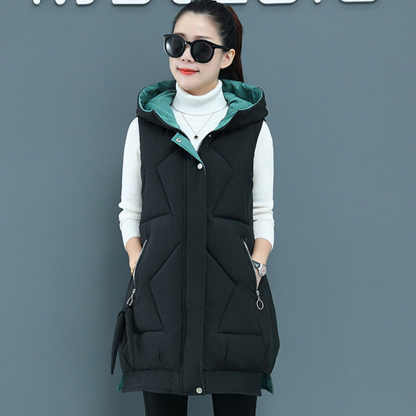 Stora rudens-žiemos liemenė su gobtuvu įvairių spalvų