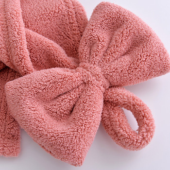 Creative Twisted Bowknot Πετσέτες Χεριών Καθαρό Χρώμα Μαλακό Coral Fleece Πετσέτες με λουράκι κρεμαστό Πανί Καθαρισμού Οικιακής Κουζίνας