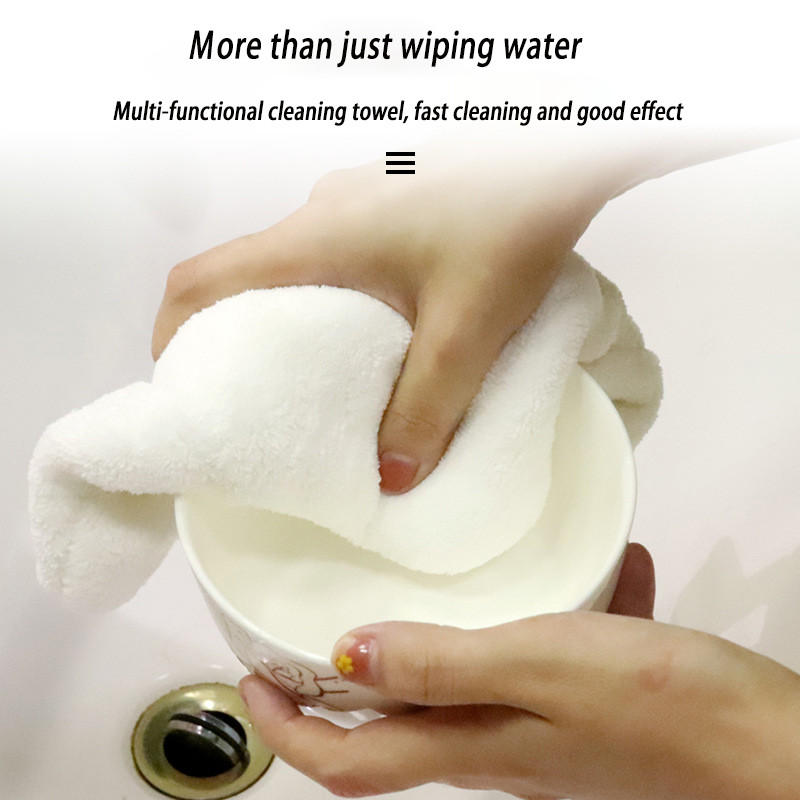 1 gabalas virtuvės koralų vilnos rankšluostis vaikams mielas rankšluosčių valymo audinys, sutirštintas valymo audinys gali būti absorbuojamas