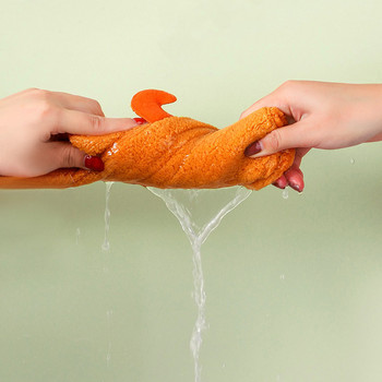 Γελοιογραφία Animal Hippo Πετσέτα Χεριών Οικιακά Κρεμαστά Παιδικό Μαντήλι Παχύ Super Absorbent Easy Clean Wipe Πανί πιάτων