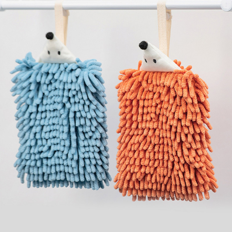 Mieli ežiuko šeniliniai rankšluosčiai su pakabinamomis kilpomis vaikams Bathrrom Rankšluosčiai greitai džiūsta, minkšti, sugeriantys mikropluošto rankšluosčiai