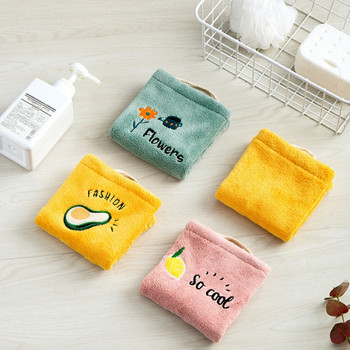 Мека кърпа за ръце в корейски стил, карикатура, носна кърпа за бродерия за домакински стени, кухненски принадлежности за баня