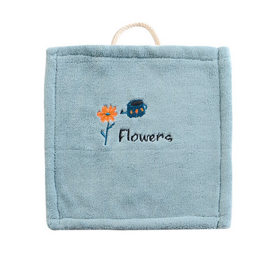 Minkšta korėjietiško stiliaus rankšluostė su animacinių filmų siuvinėjimu, skirta buitinėms prie sienos tvirtinamoms vonios virtuvės reikmenims