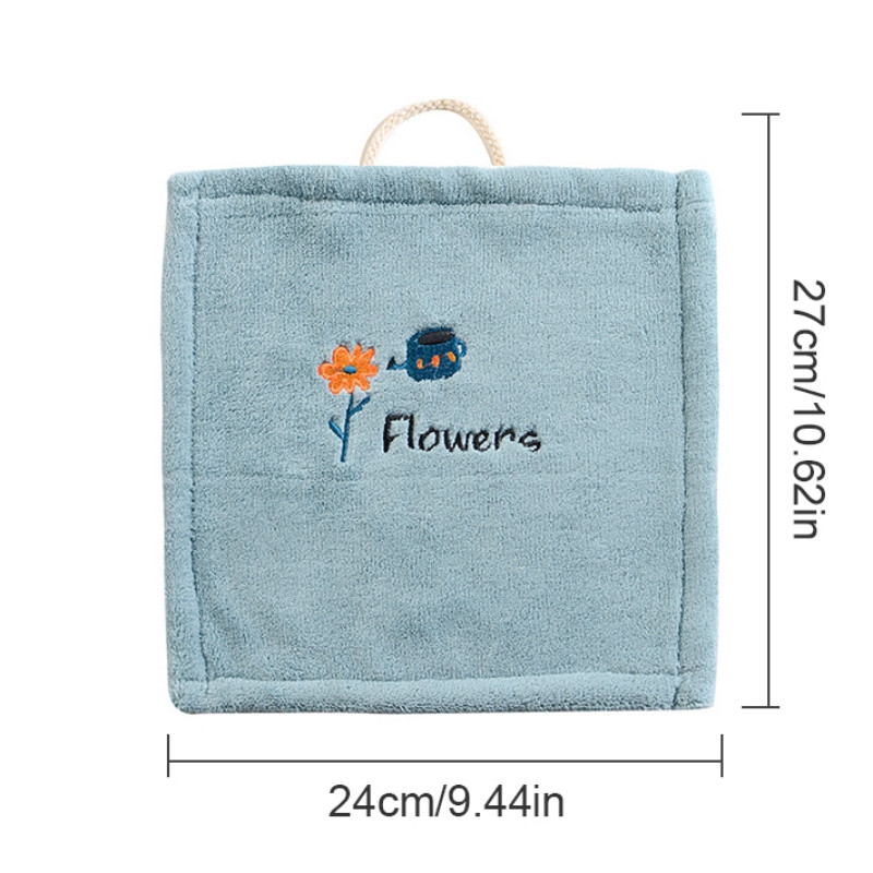 Minkšta korėjietiško stiliaus rankšluostė su animacinių filmų siuvinėjimu, skirta buitinėms prie sienos tvirtinamoms vonios virtuvės reikmenims