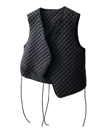 Moteriškos liemenės švarus modelis su raišteliais