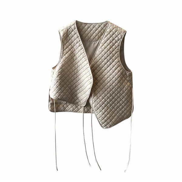 Moteriškos liemenės švarus modelis su raišteliais