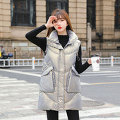 Vesta de dama model nou cu lungime medie si guler inalt