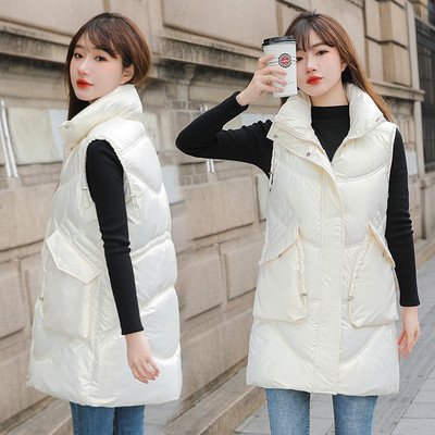 Vesta de dama model nou cu lungime medie si guler inalt