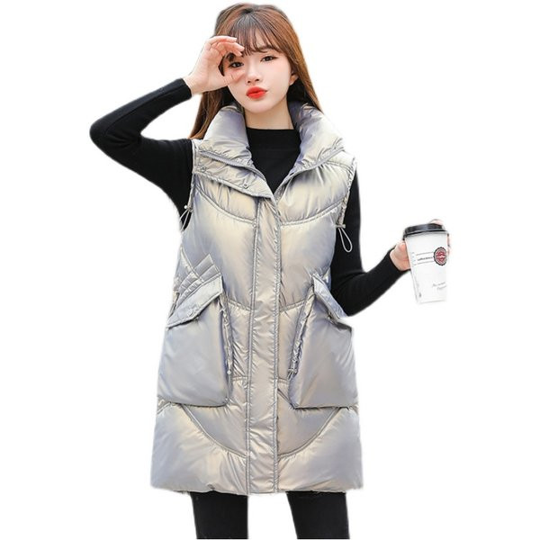 Vesta de dama model nou cu lungime medie si guler inalt