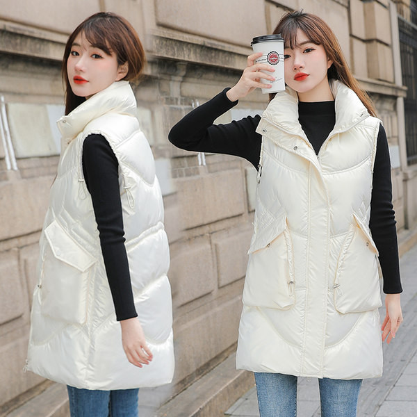 Vesta de dama model nou cu lungime medie si guler inalt