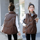 Ženski jesensko-zimski prsluk slobodnog uzorka s džepom i patentnim zatvaračem