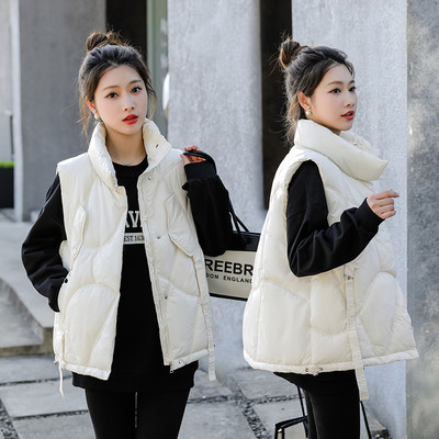 Ženski jesensko-zimski prsluk slobodnog uzorka s džepom i patentnim zatvaračem