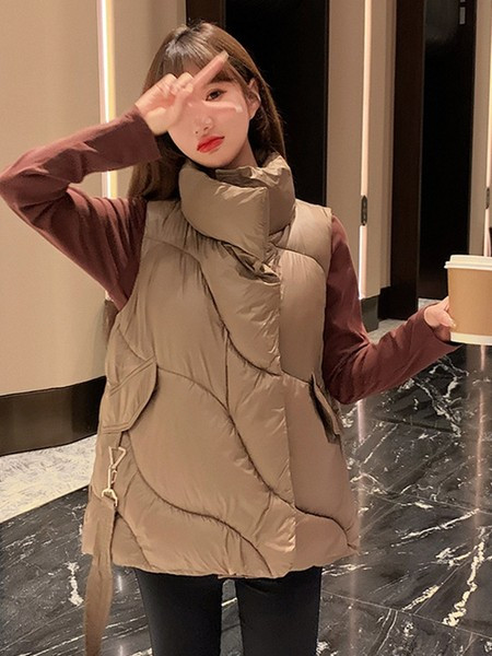 Vestă de damă cu guler înalt în mai multe culori