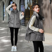 Női mellény széles modell fűzős és zsebes