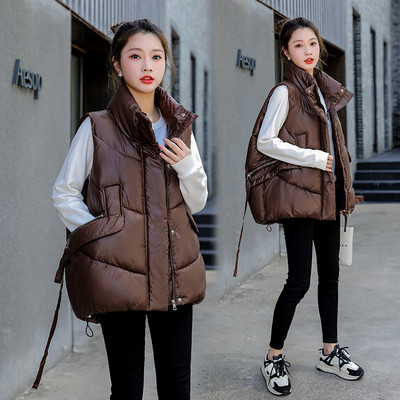 Női mellény széles modell fűzős és zsebes