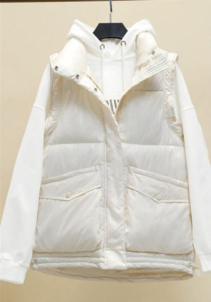 Vesta de dama cu gluga si buzunar