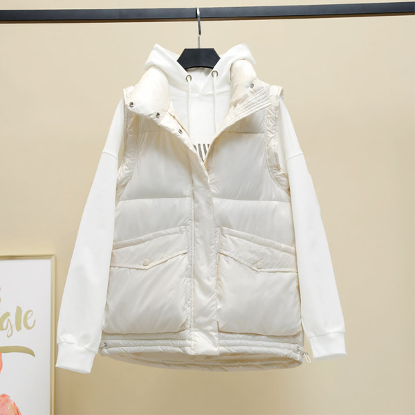 Vesta de dama cu gluga si buzunar