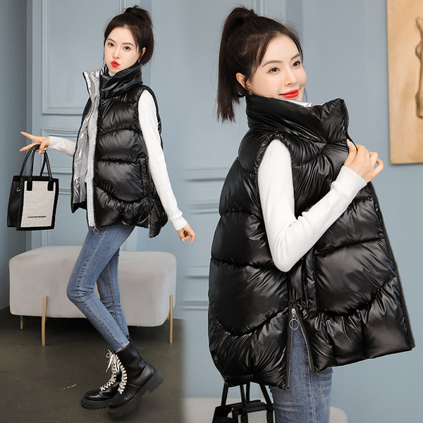 Rudens-žiemos moteriška liemenė - su užtrauktuku