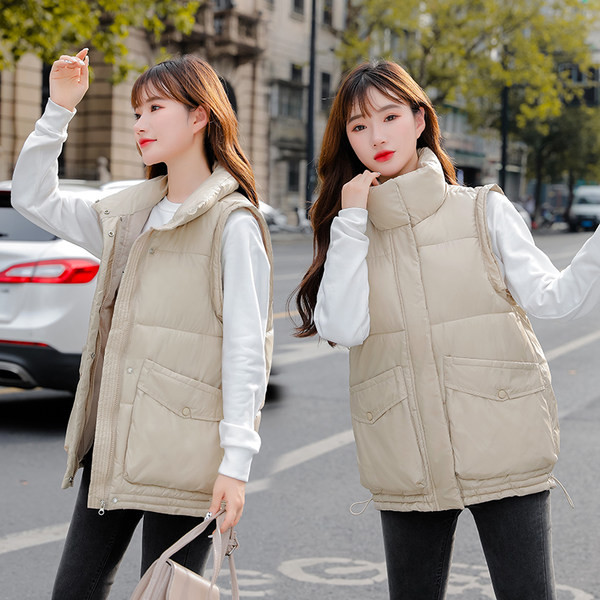 Vesta casual dama cu guler inalt si buzunar