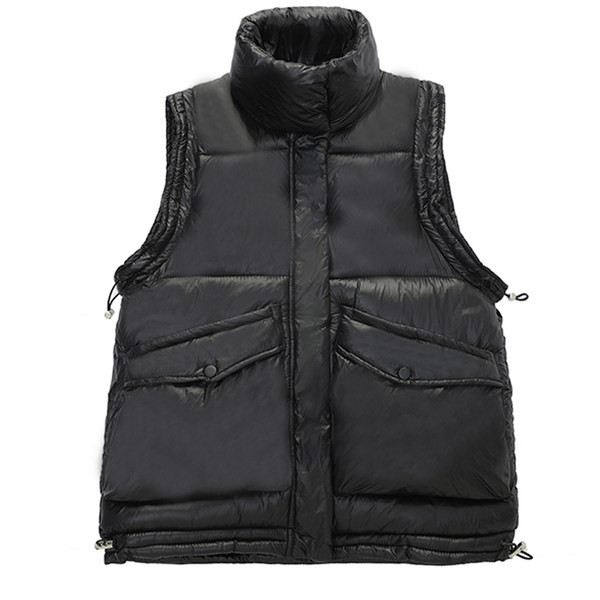 Vesta casual dama cu guler inalt si buzunar