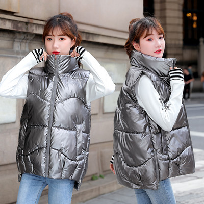 Vestă pentru femei cu fermoar cu două fețe