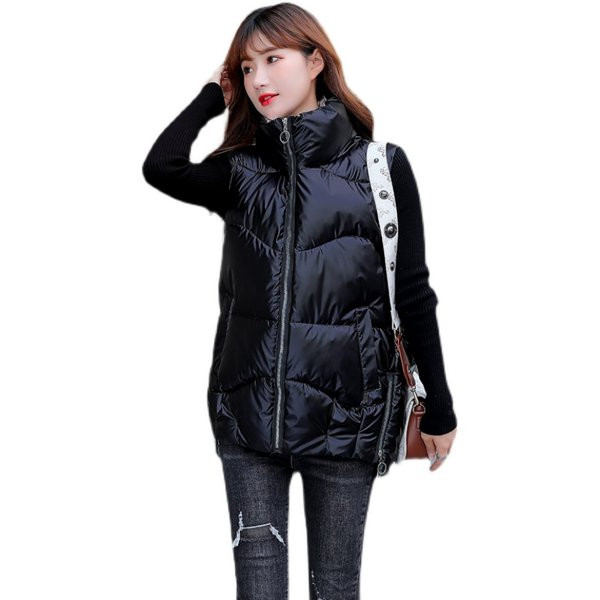 Vestă pentru femei cu fermoar cu două fețe